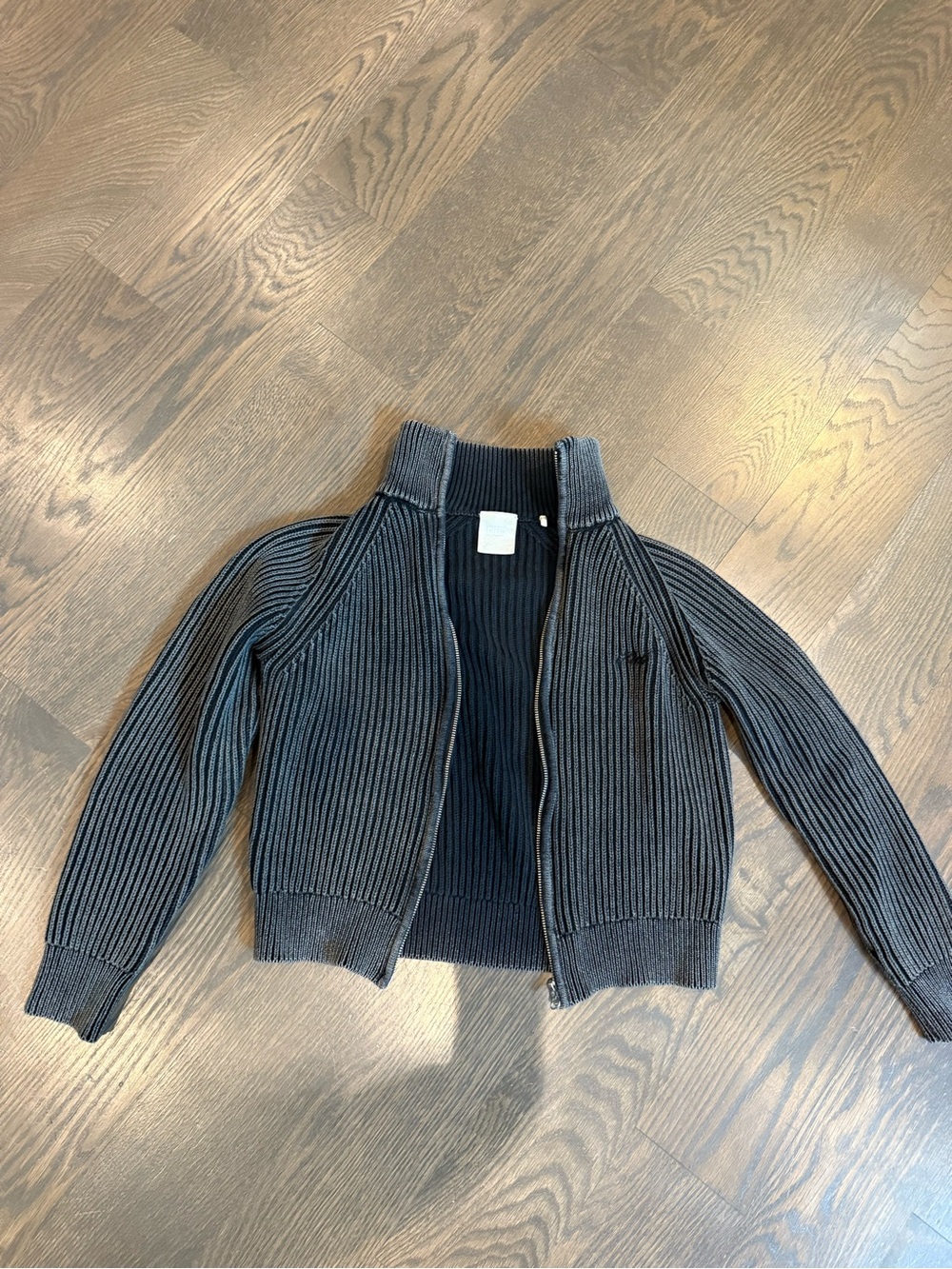 Kith Ribbed Zip-Front Women's Sweater Jacket - Charcoal